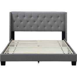 Finch - Adler Fabric 66.5" Queen Platform Bed - Gray
