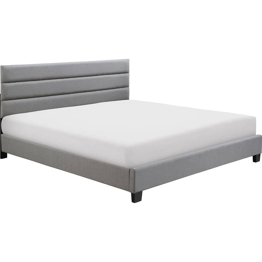 Alt View 12. Click Decor - Hudson Fabric 78.9" King Platform Bed - Gray.