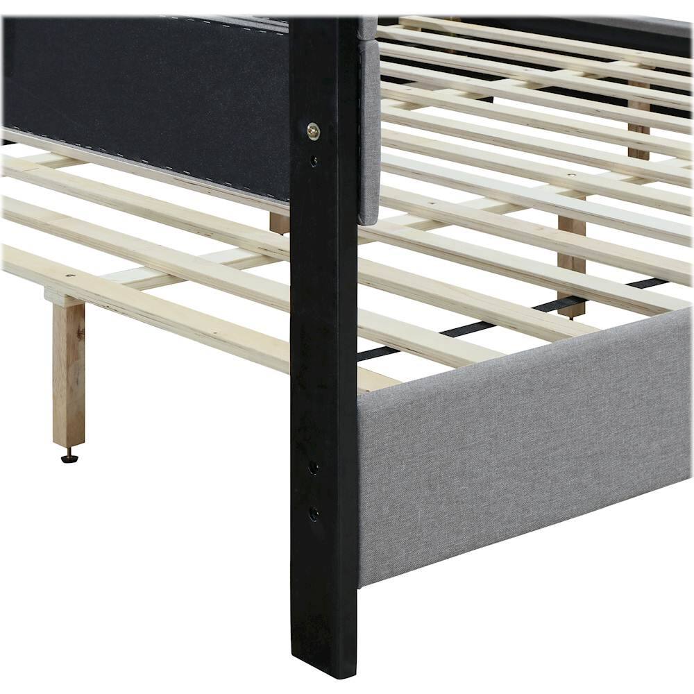 Alt View 14. Click Decor - Hudson Fabric 78.9" King Platform Bed - Gray.