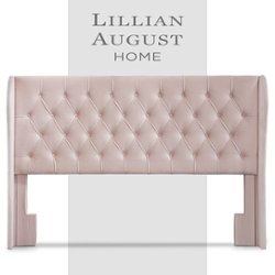 Lillian August - Harlow Tufted Fabric Upholstered King Headboard - Blush Pink - Front_Zoom