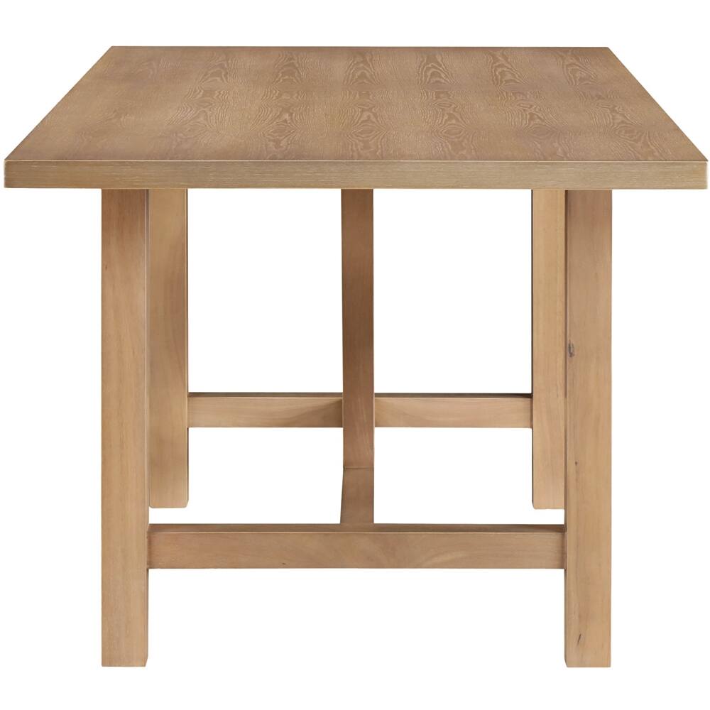 Angle. Finch - Grant Rectangular Modern Farmhouse Rubberwood Table - Rustic Beige.