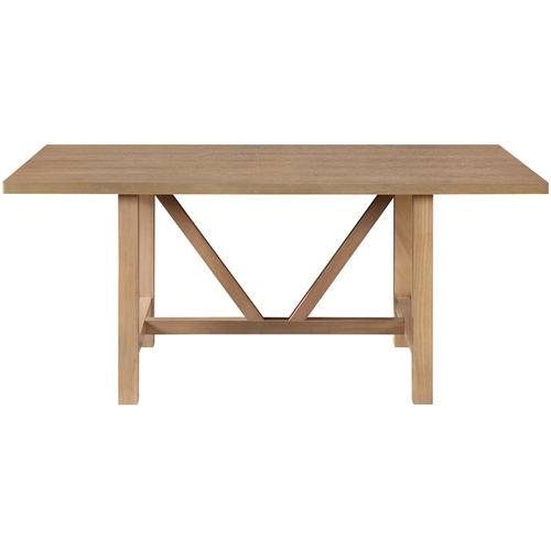 Finch - Grant Rectangular Modern Farmhouse Rubberwood Table - Rustic Beige