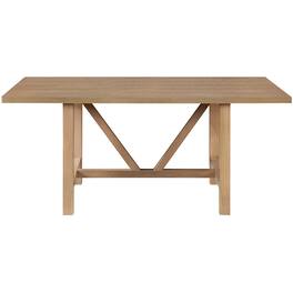 Finch - Grant Rectangular Modern Farmhouse Rubberwood Table - Rustic Beige