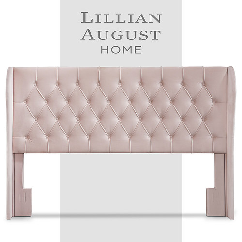 Lillian August - Harlow Tufted Fabric Upholstered Queen Headboard - Mauve