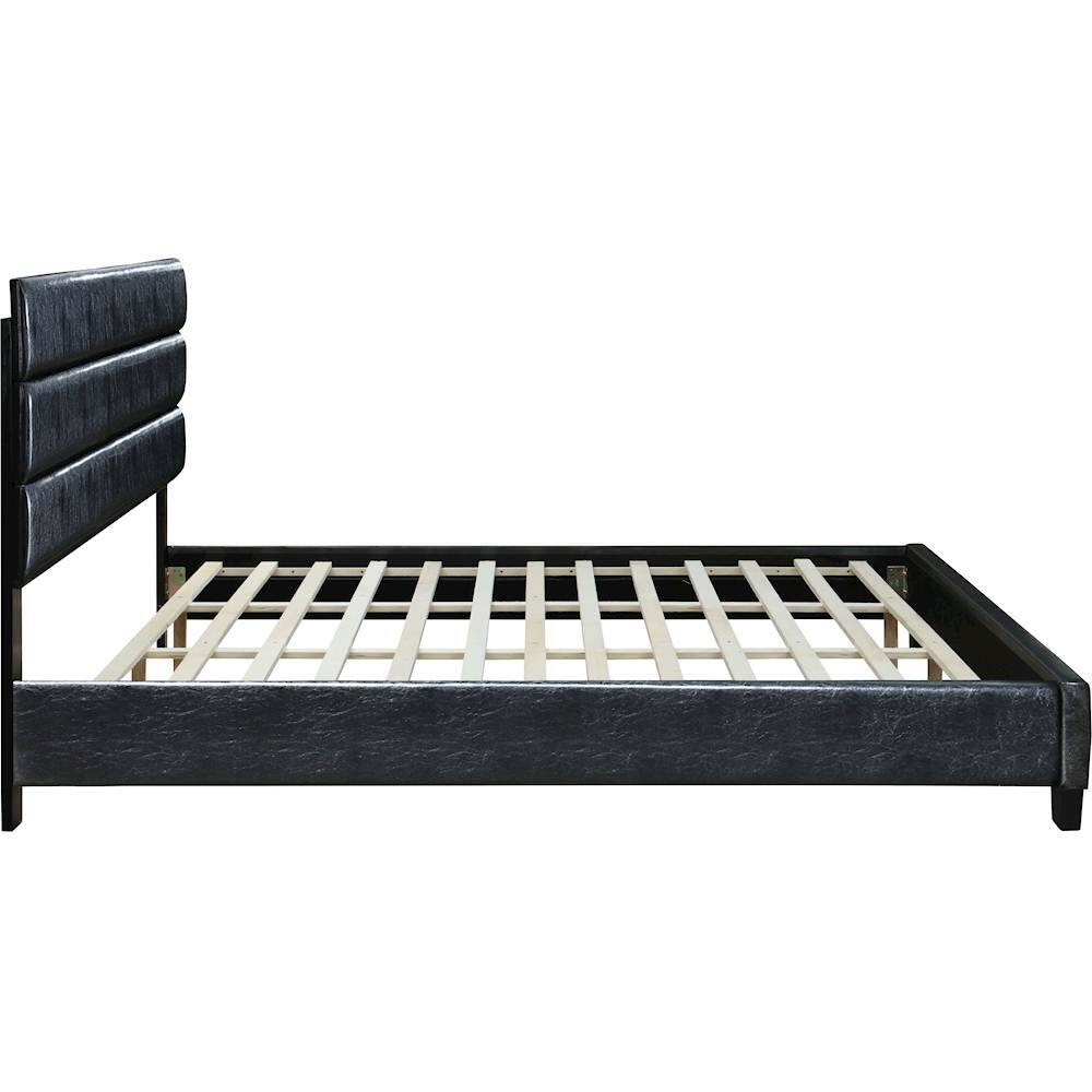 Alt View 11. Click Decor - Hudson Faux Leather 78.9" King Platform Bed - Black.