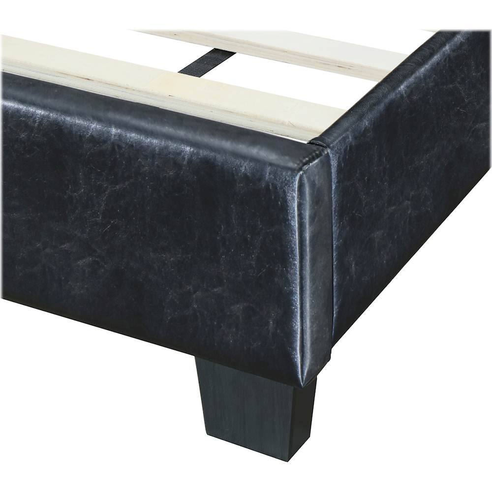 Alt View 14. Click Decor - Hudson Faux Leather 78.9" King Platform Bed - Black.