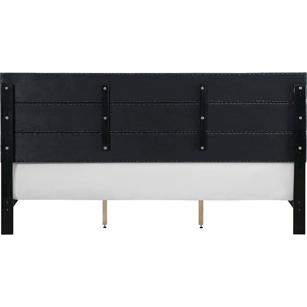 Alt View 18. Click Decor - Hudson Faux Leather 78.9" King Platform Bed - Black.