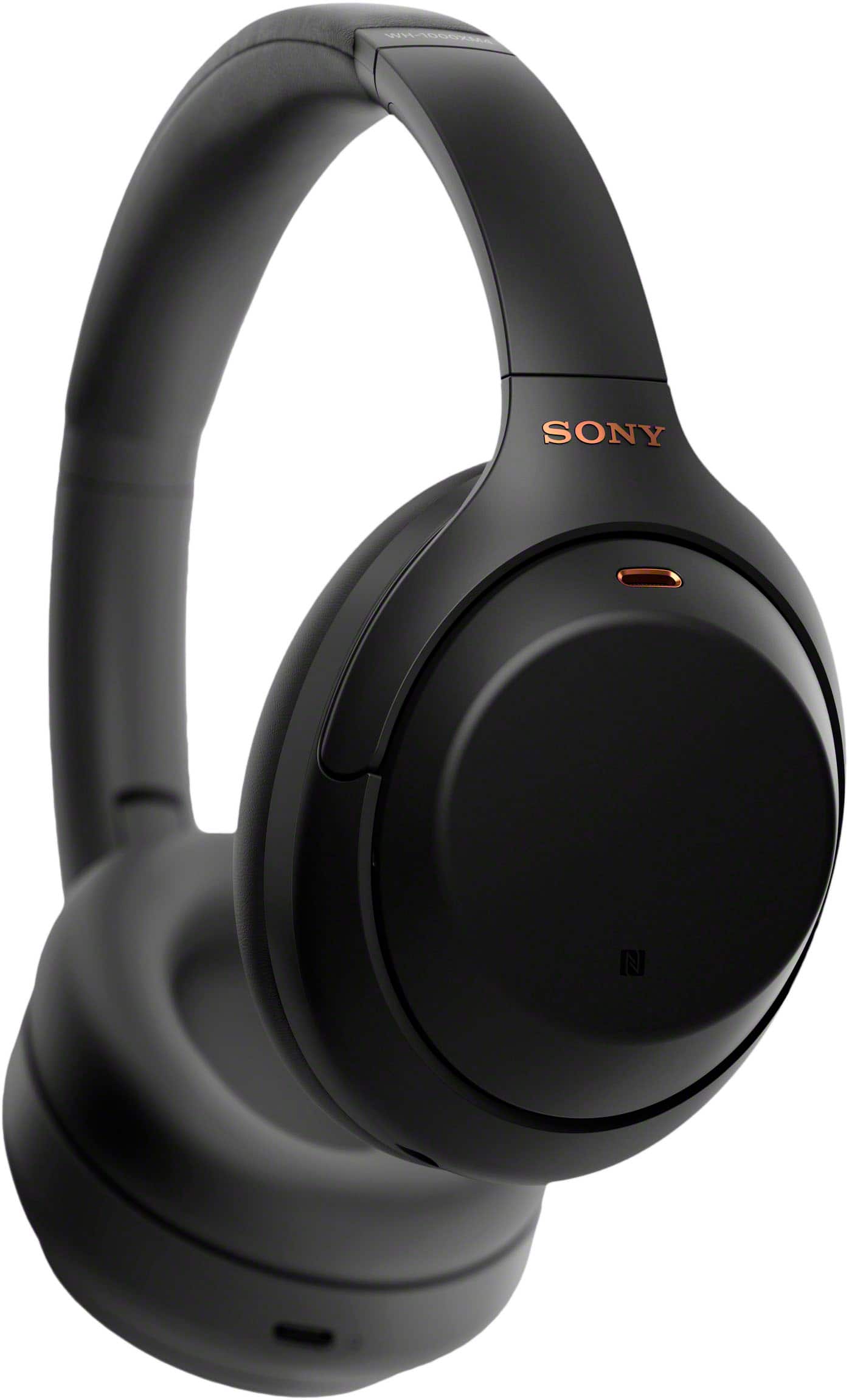 Alt View 19. Sony - WH1000XM4 Wireless Noise-Cancelling Over-the-Ear Headphones - Black.