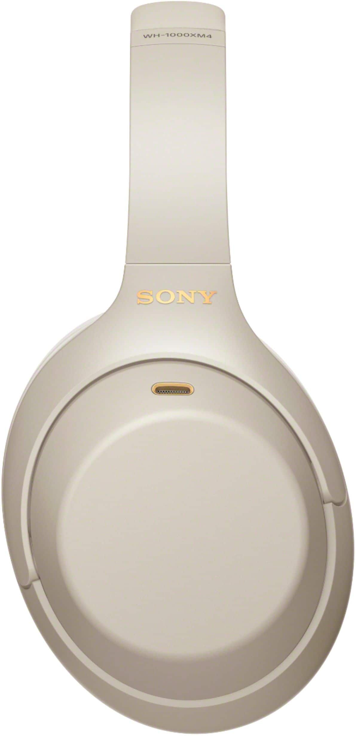 Sony WH1000XM4 Wireless Noise-Cancelling Over-the-Ear Headphones Silver  WH1000XM4/S - Best Buy