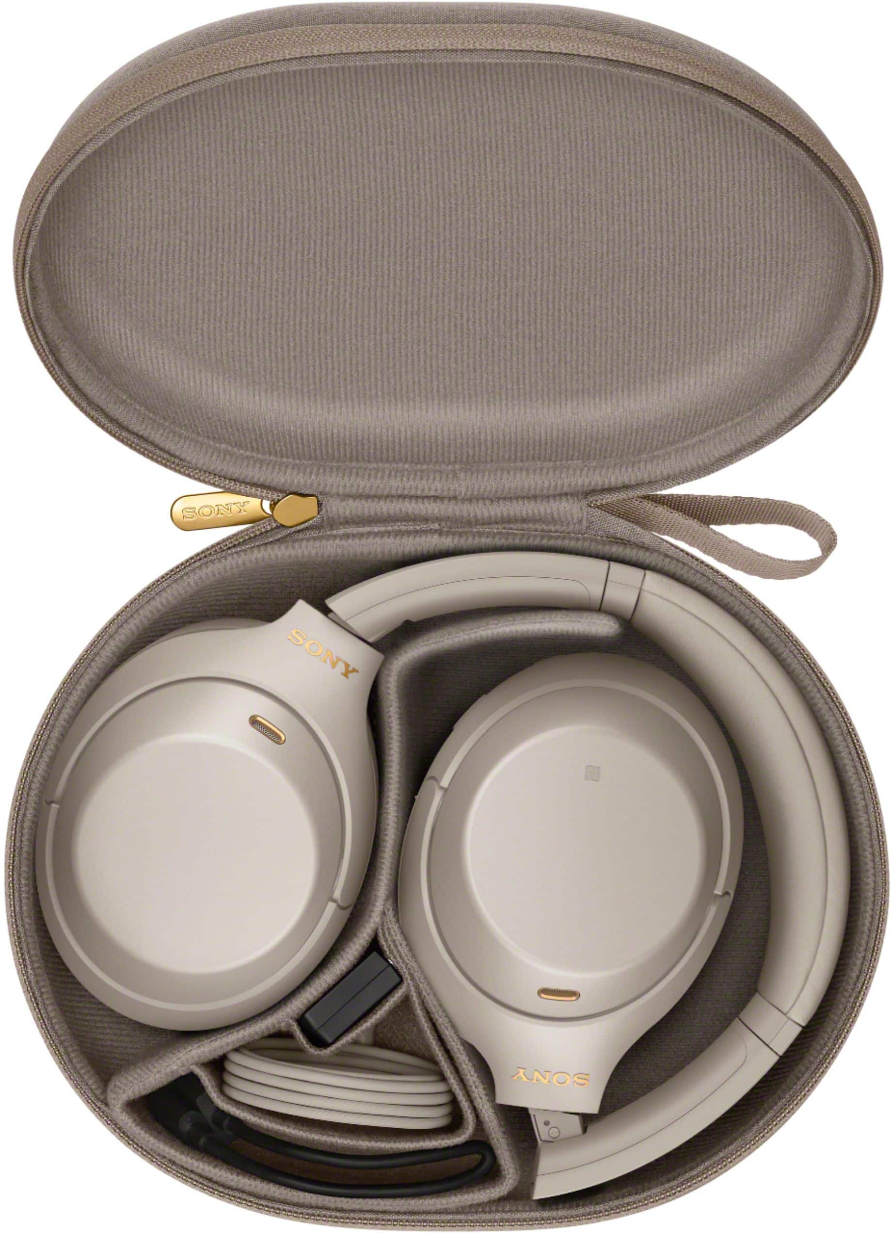 Alt View 18. Sony - WH1000XM4 Wireless Noise-Cancelling Over-the-Ear Headphones - Silver.