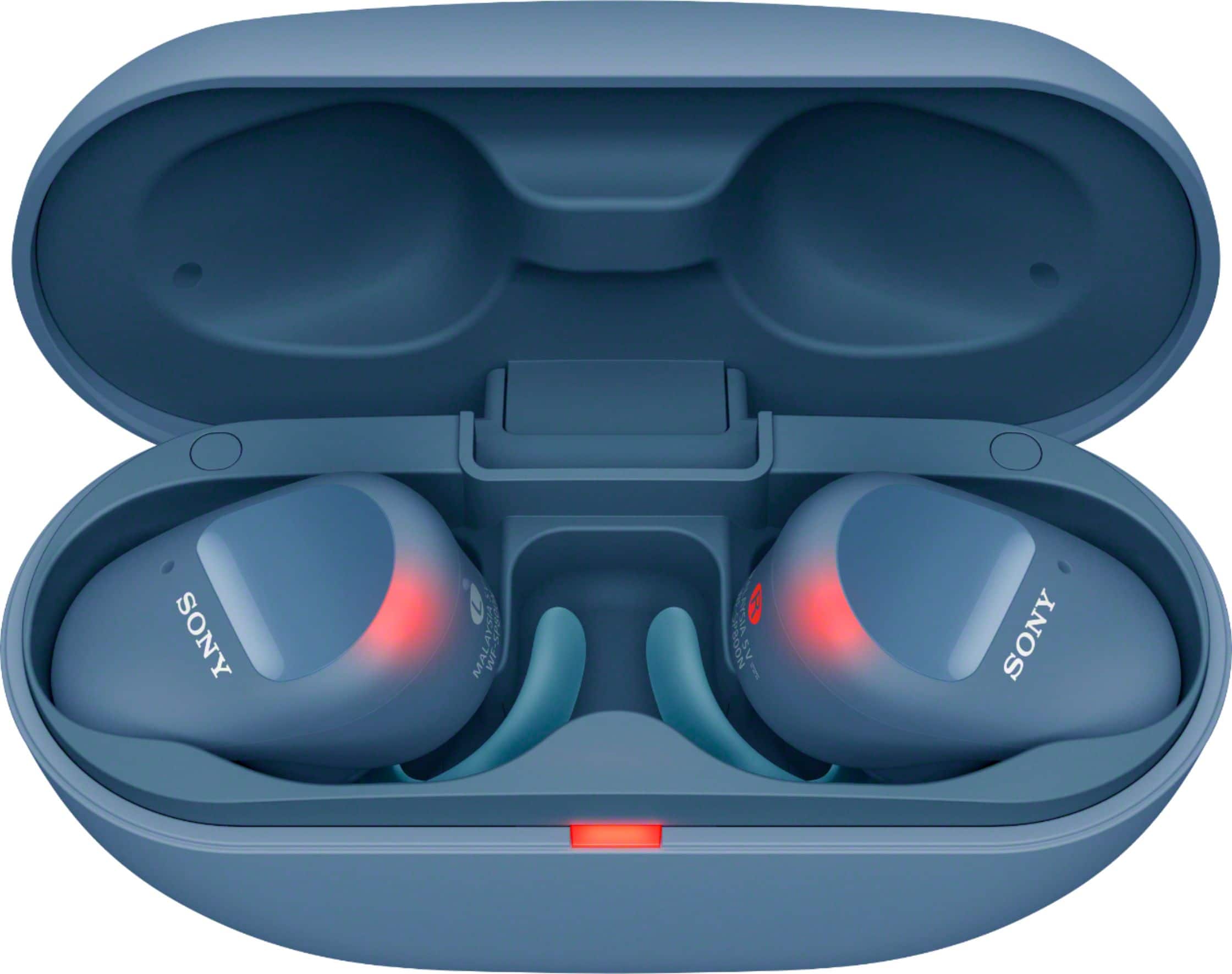 Alt View 14. Sony - WF-SP800N True Wireless Noise-Cancelling In-Ear Headphones - Blue.