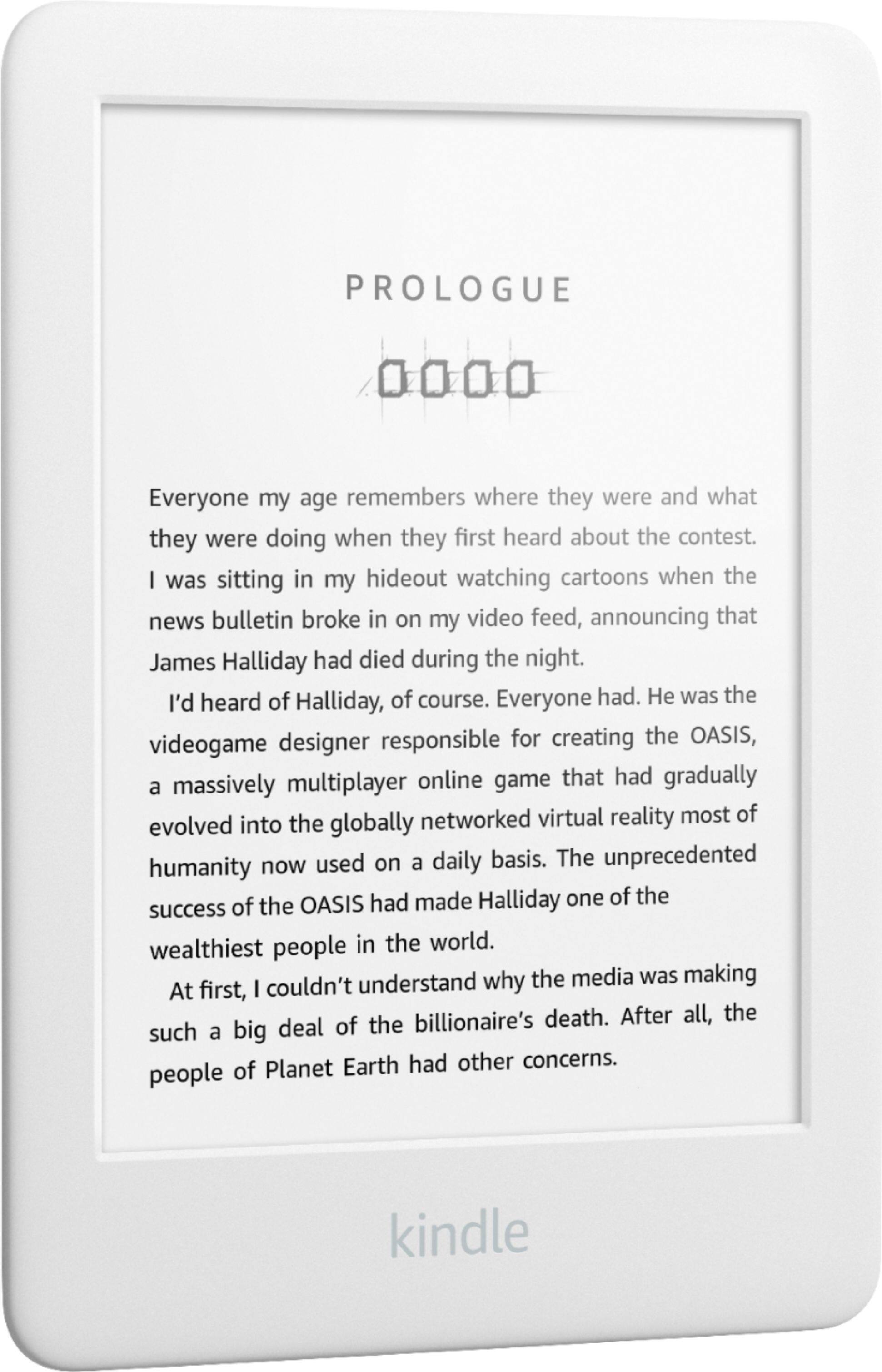 Angle. Amazon - Kindle - 6" - 8GB - with a built-in front light - White.