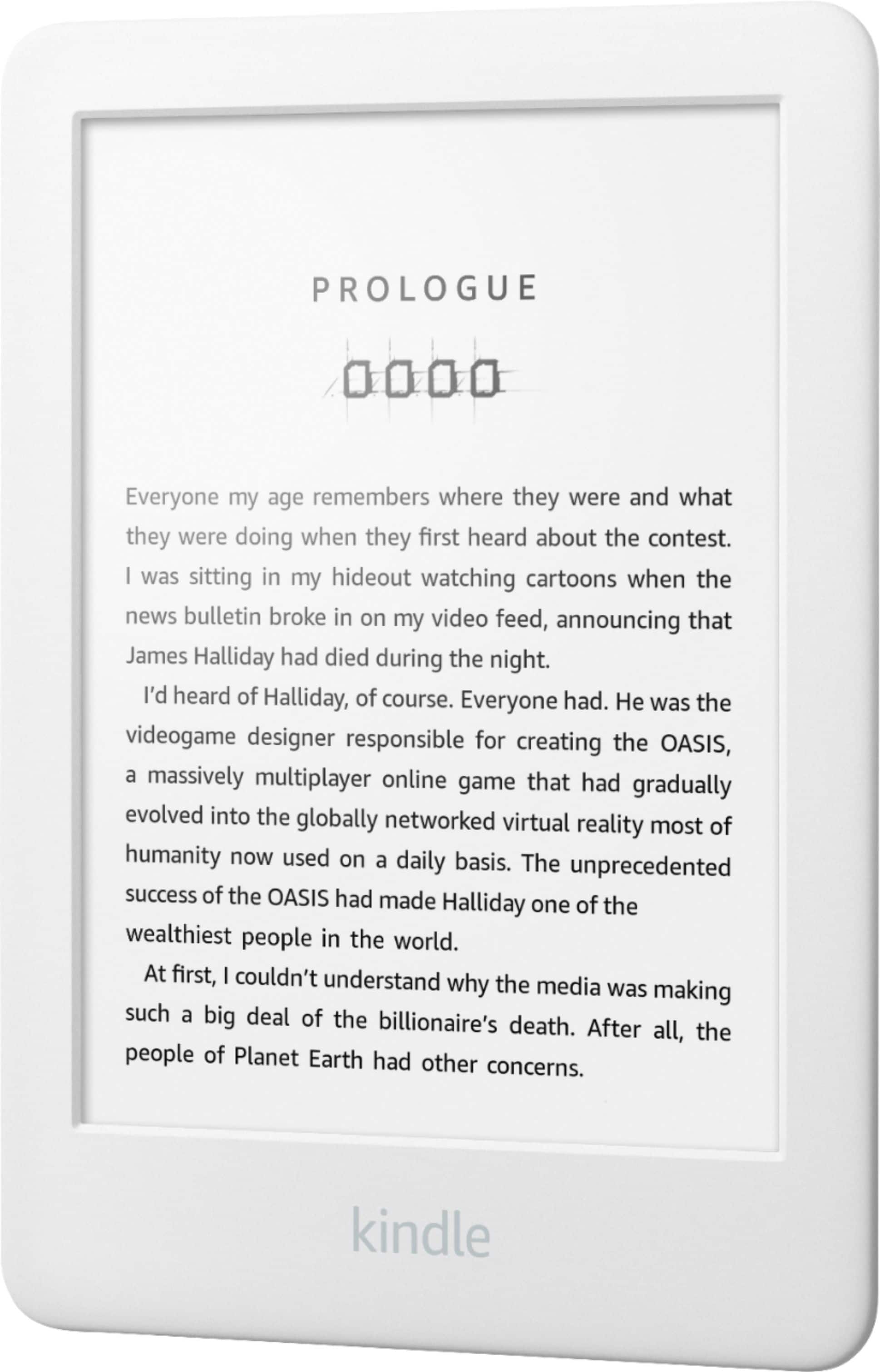 Left. Amazon - Kindle - 6" - 8GB - with a built-in front light - White.