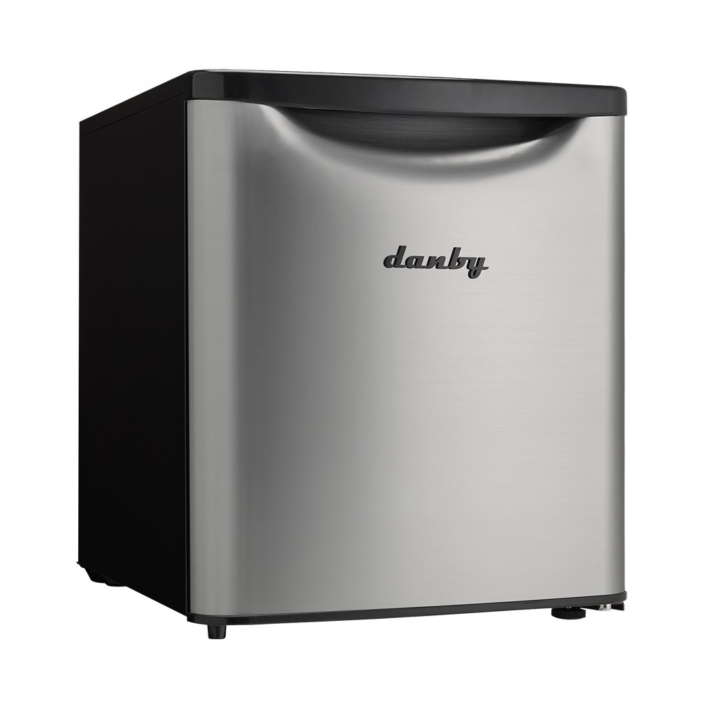 Left View: Danby - Contemporary Classic 1.7 Cu. Ft. Mini Fridge - Stainless steel