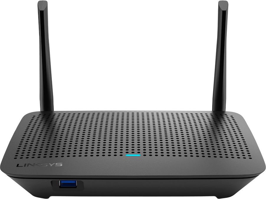 Angle View: Linksys - MAX-STREAM AC1300 Dual-Band Mesh Wi-Fi 5 Router - Black