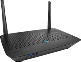 Linksys - MAX-STREAM AC1300 Dual-Band Mesh Wi-Fi 5 Router - Black - Front_Zoom