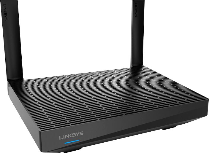Angle View: Linksys - Max-Stream AX1800 Dual-Band Mesh Wi-Fi 6 Router - Black