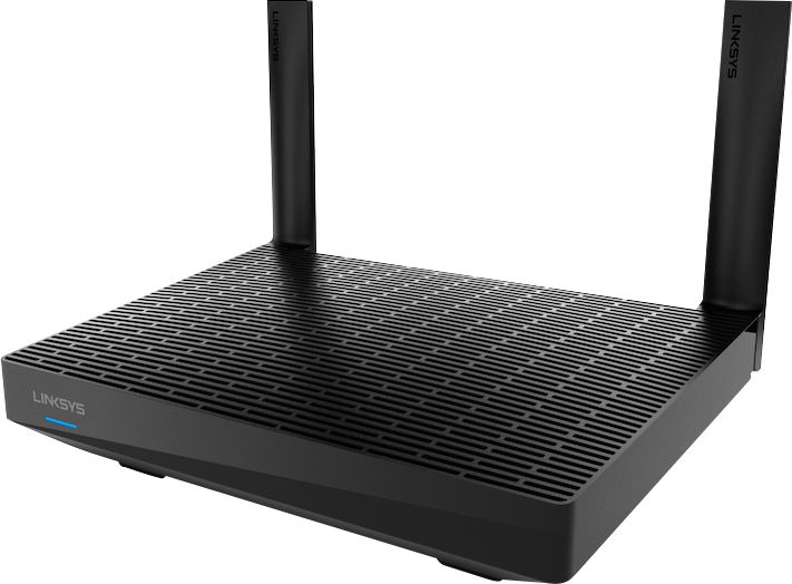 Left View: Linksys - Max-Stream AX1800 Dual-Band Mesh Wi-Fi 6 Router - Black