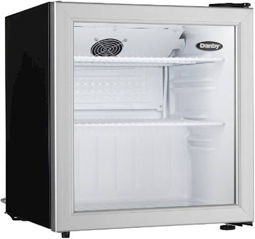 Angle View: Danby - 1.6 Cu. Ft. Mini Fridge - Stainless steel look