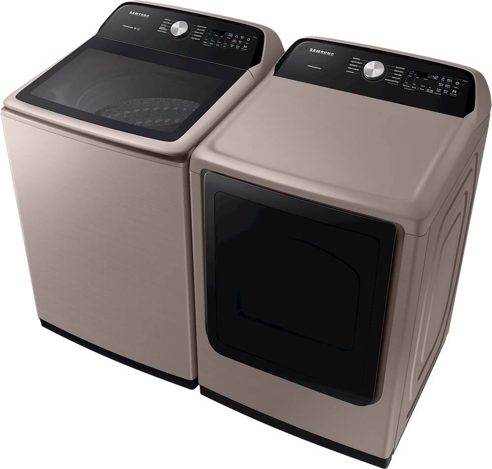 Alt View 13. Samsung - 5.0 Cu. Ft. High Efficiency Top Load Washer with Active WaterJet - Champagne.
