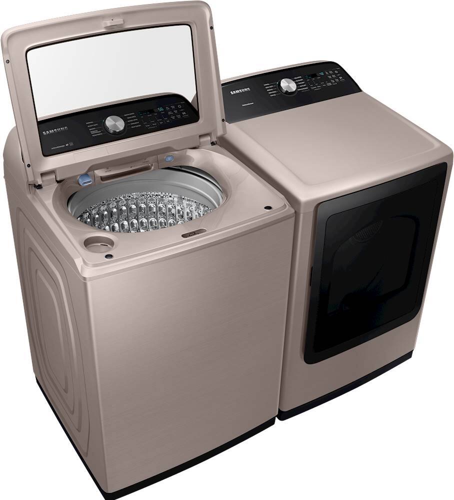 Alt View 15. Samsung - 5.0 Cu. Ft. High Efficiency Top Load Washer with Active WaterJet - Champagne.