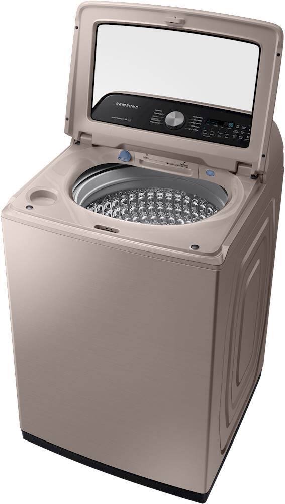 Alt View 18. Samsung - 5.0 Cu. Ft. High Efficiency Top Load Washer with Active WaterJet - Champagne.