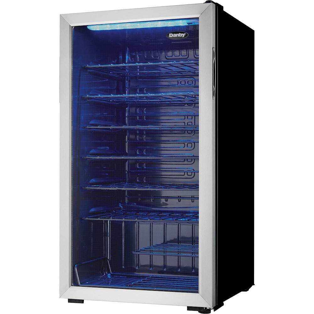 Left View: Danby - 36-Bottle Wine Cooler - Stainless Steel