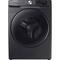 Samsung - 4.5 Cu. Ft. 10-Cycle High-Efficiency Front-Loading Washer with Steam - Black Stainless Steel-Front_Standard