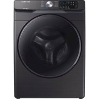 Samsung - 4.5 Cu. Ft. 10-Cycle High-Efficiency Front-Loading Washer with Steam - Black stainless steel - Front_Zoom