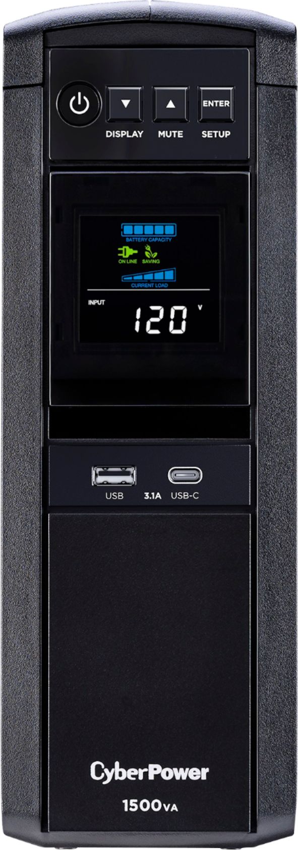 CyberPower 1500VA 120-Volt 10-Outlet 2-USB UPS Battery Backup CP1500PFCLCD  - The Home Depot