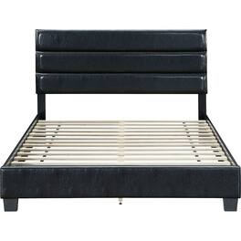 Click Decor - Hudson Faux Leather 62.8" Queen Platform Bed - Black