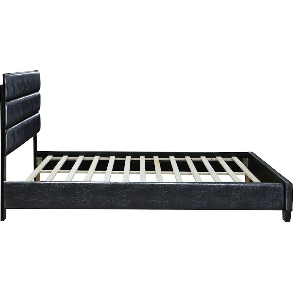 Alt View 12. Click Decor - Hudson Faux Leather 62.8" Queen Platform Bed - Black.