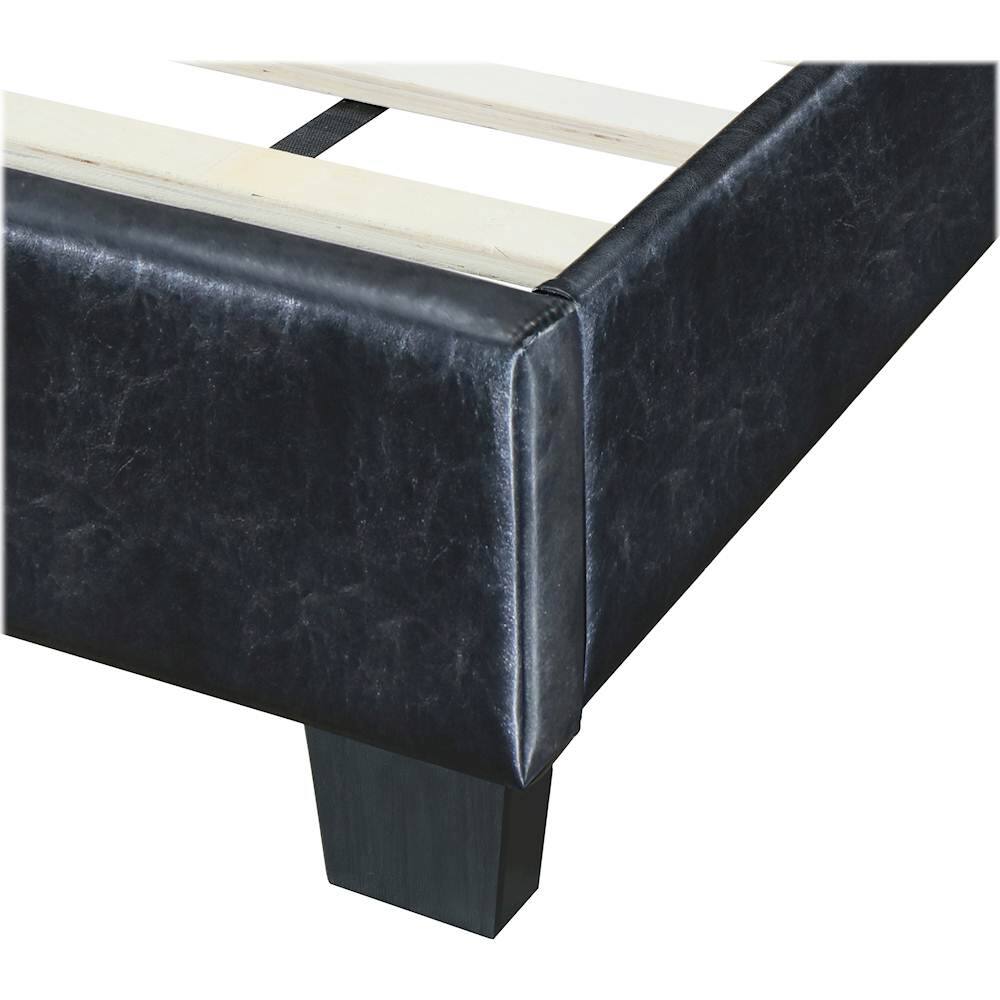 Alt View 14. Click Decor - Hudson Faux Leather 62.8" Queen Platform Bed - Black.