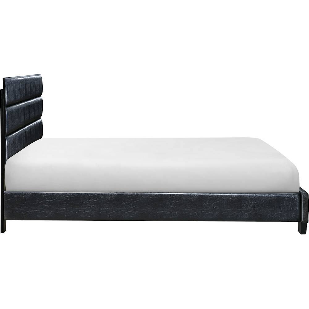 Alt View 18. Click Decor - Hudson Faux Leather 62.8" Queen Platform Bed - Black.
