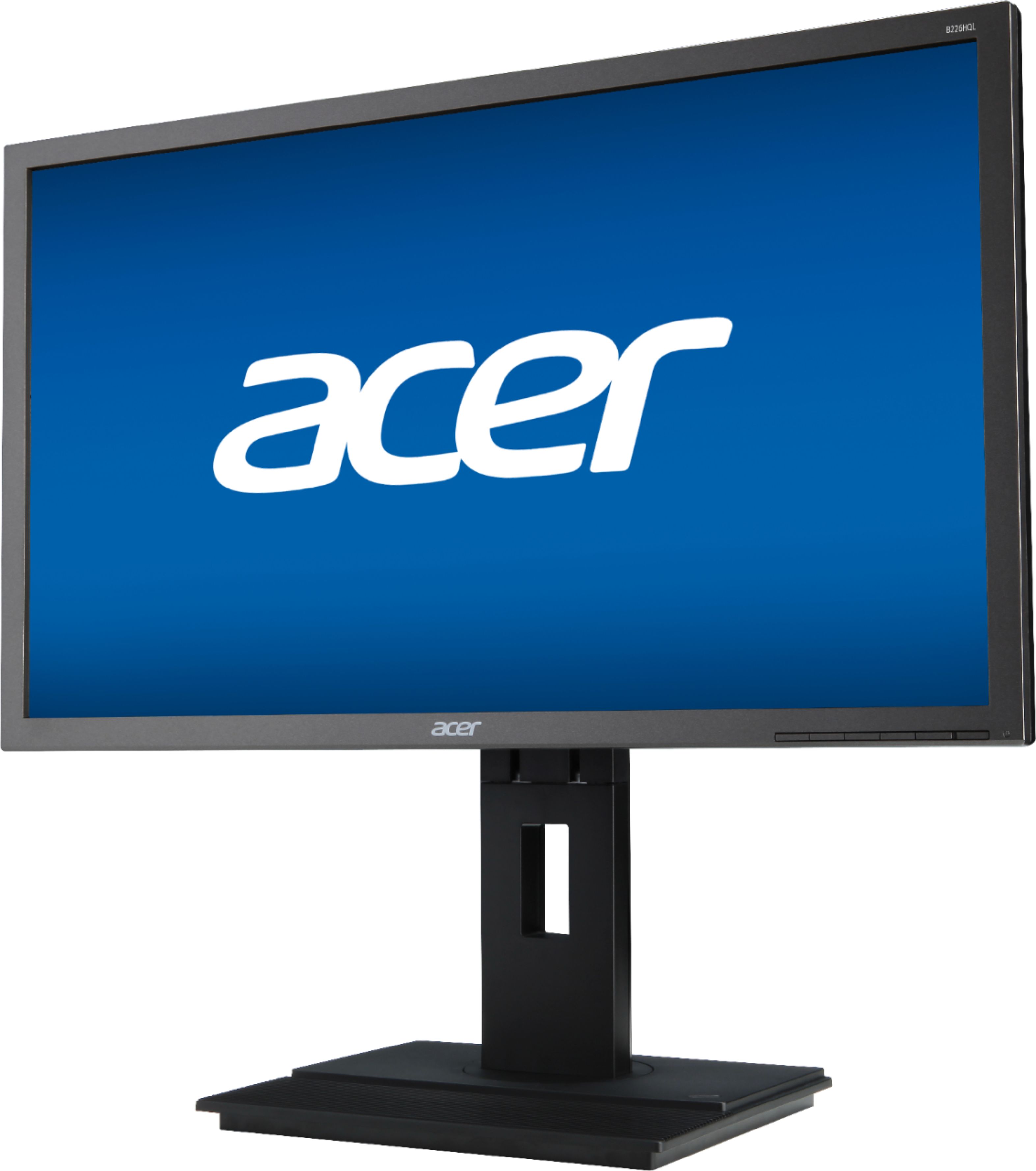 Left View: Acer - 21.5" LED FHD Monitor (DVI, DisplayPort, VGA) - Dark Gray