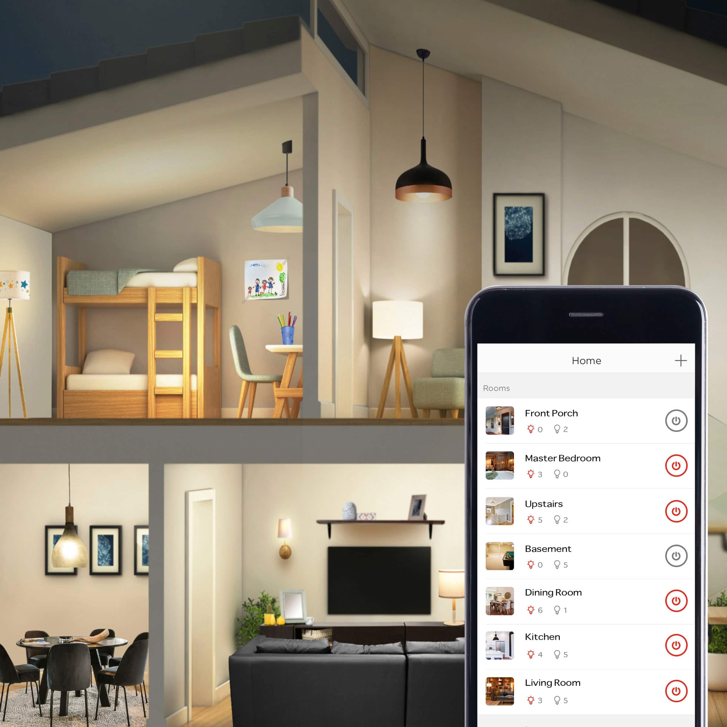 Alt View 12. Sengled - Smart A19 LED 60W Bulbs Wi-Fi Works with Amazon Alexa & Google Assistant (2-Pack) - Soft White.