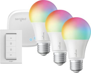 Sengled - Smart A19 LED Bulbs 60W Starter Kit 3-Pack + Switch Works with Amazon Alexa, Google Assistant & Apple Home Kit - Multicolor - Front_Zoom