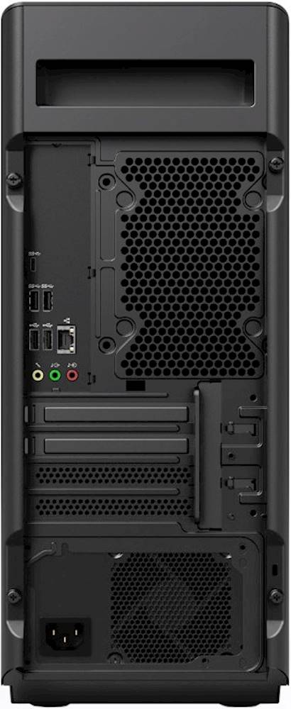 Back View: Lenovo - Legion T5 Gaming Desktop - Intel Core i5-10400F - 8GB Memory - NVIDIA GeForce GTX 1650 SUPER - 1TB HDD + 256GB SSD - Black