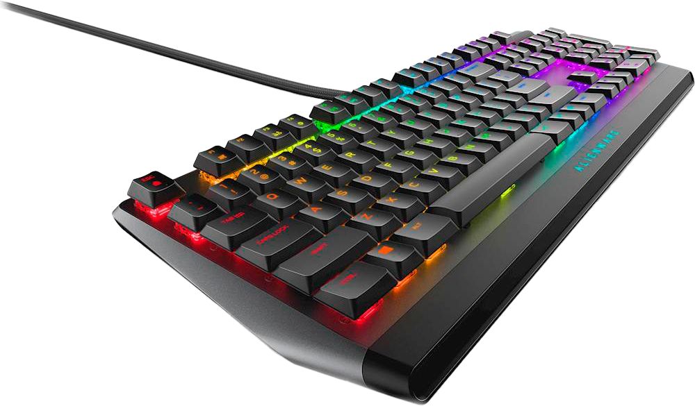 Angle View: Alienware - AW510K Full-size Wired Mechanical CHERRY MX Low Profile Red Switch Gaming Keyboard with RGB Back Lighting - Dark Side of the Moon