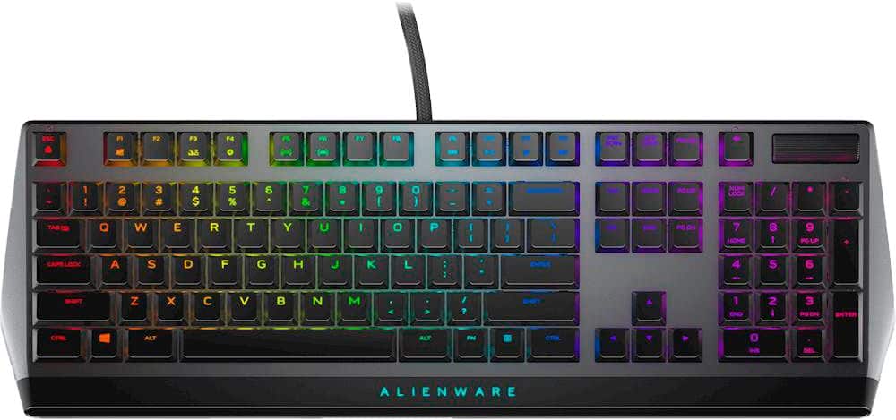 Front. Alienware - AW510K Full-size Wired Mechanical CHERRY MX Low Profile Red Switch Gaming Keyboard with RGB Back Lighting - Dark Side of the Moon.
