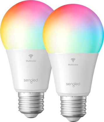 Sengled - Smart A19 LED 60W Bulbs Wi-Fi Works with Amazon Alexa & Google Assistant (2-pack) - Multicolor
