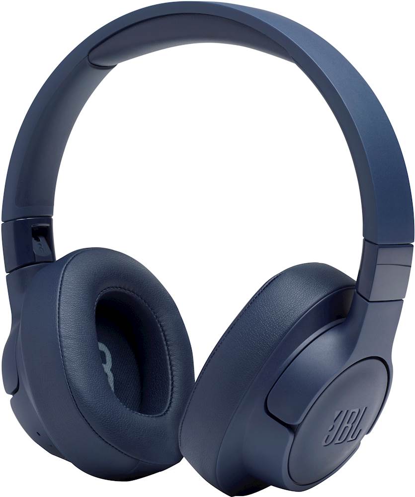 Left View: JBL - TUNE 700BT Wireless Over-the-Ear Headphones - Blue