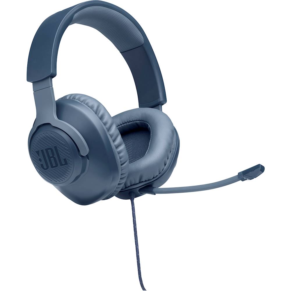 Angle View: JBL - Quantum 100 Surround Sound Gaming Headset for PC, PS4, Xbox One, Nintendo Switch, and Mobile Devices - Blue