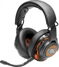 Left. JBL - Quantum One RGB Wired DTS Headphone:X v2.0 Gaming Headset for PC, PS4, Xbox One, Nintendo Switch and Mobile Devices - Black.