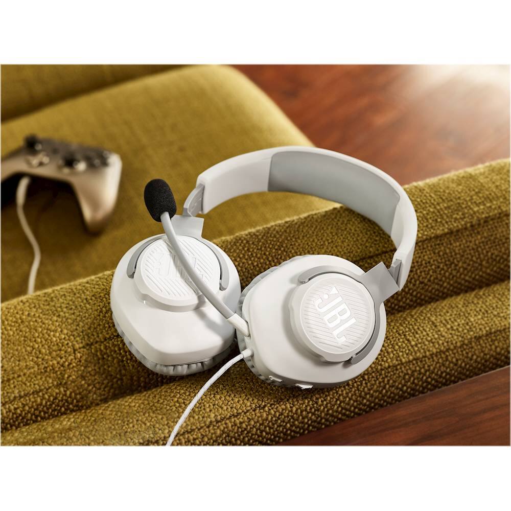 Alt View 21. JBL - Quantum 100 Surround Sound Gaming Headset for PC, PS4, Xbox One, Nintendo Switch, and Mobile Devices - White.