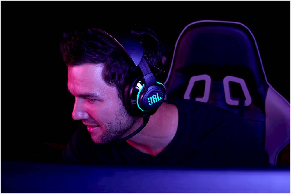 Alt View 18. JBL - Quantum 800 RGB Wireless DTS Headphone:X v2.0 Gaming Headset for PC, PS4, Xbox One, Nintendo Switch, and Mobile Devices - Black.
