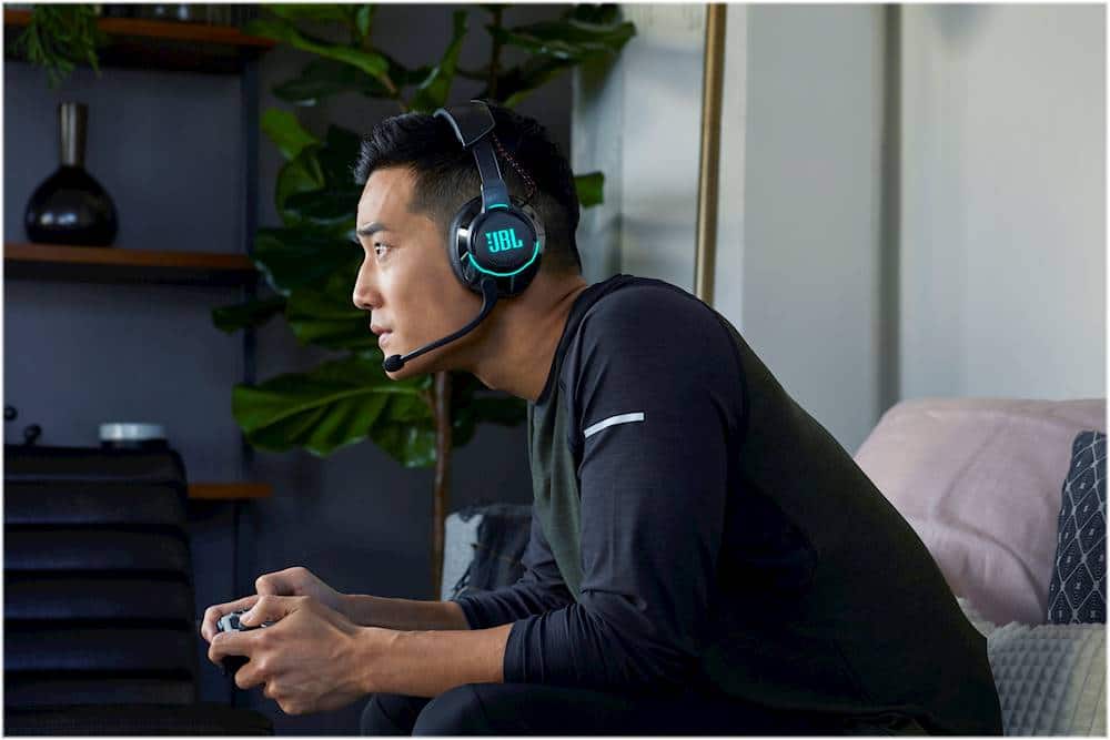 Alt View 19. JBL - Quantum 800 RGB Wireless DTS Headphone:X v2.0 Gaming Headset for PC, PS4, Xbox One, Nintendo Switch, and Mobile Devices - Black.