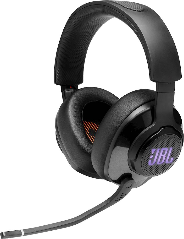 Left View: JBL - Quantum 400 RGB Wired DTS Headphone:X v2.0 Gaming Headset for PC, PS4, Xbox One, Nintendo Switch and Mobile Devices - Black