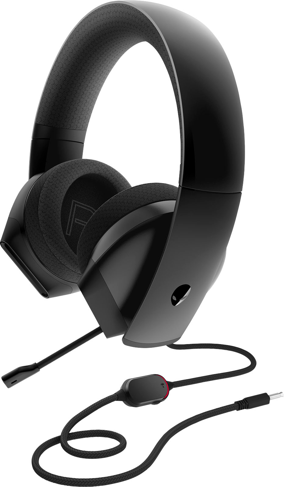 Angle View: AW310H Wired Stereo Gaming Headset for Alienware Area-51m and Inspiron 3590 - Gray