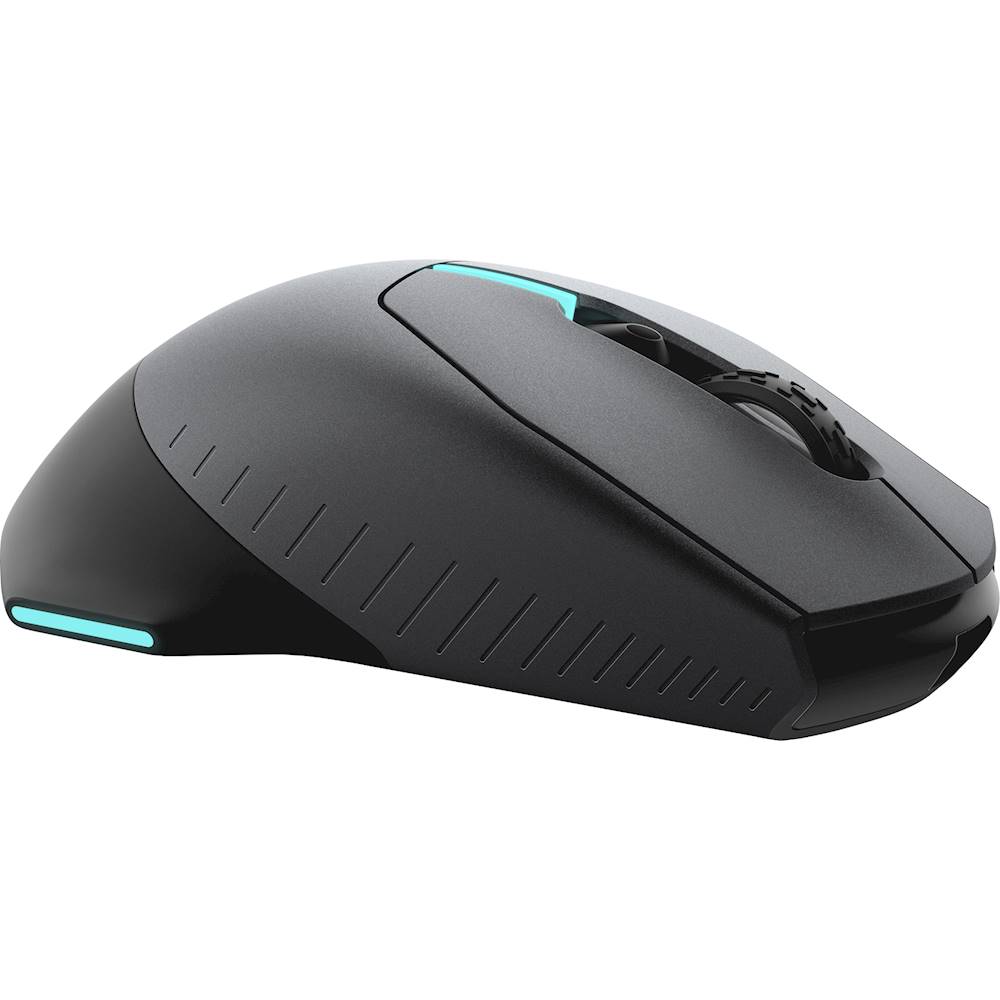 Angle View: Alienware - AW610M-D Wired/Wireless Optical Gaming Mouse with RGB Lighting - Dark Side of the Moon